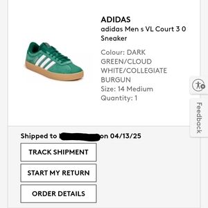 Adidas Men's VL Court 3.0 Sneakers - Dark Green and White